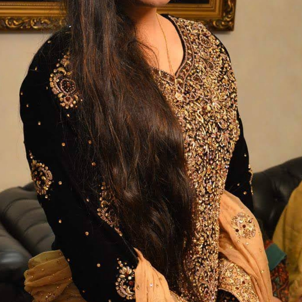 BLACK VELVET Worn once. pakistani indian dress.